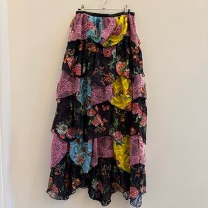 Floral Patchwork Maxi Skirt